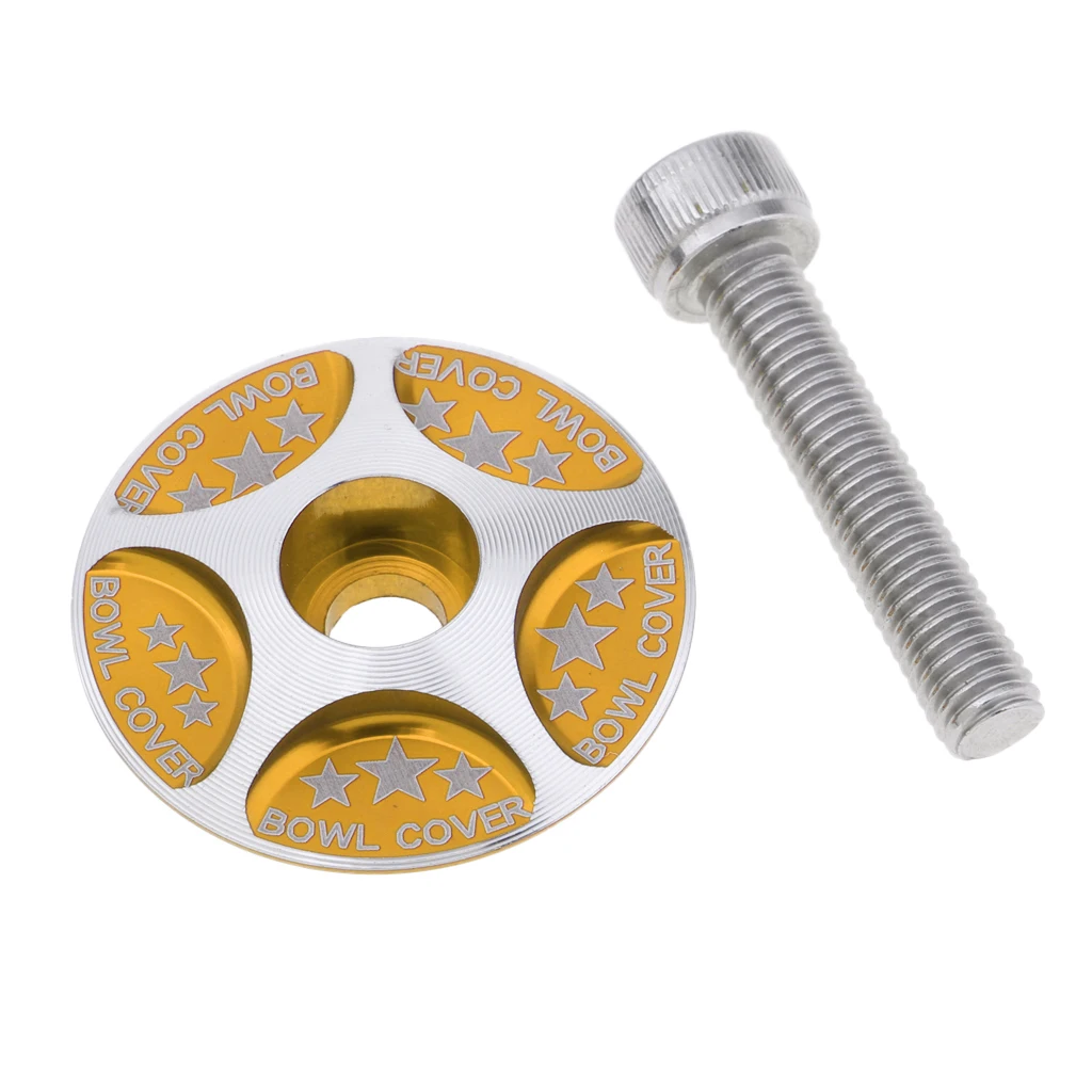 Stars Designer Headset Stem Cap Cover with M6 Bolt for 28.6mm Bike Bicycle Fork