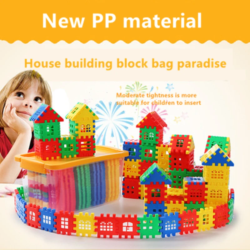 

160pcs Building Block Kid House Building Block Storage Boxed Construction Development Toy Set 3D Brick Toy Construction Brick