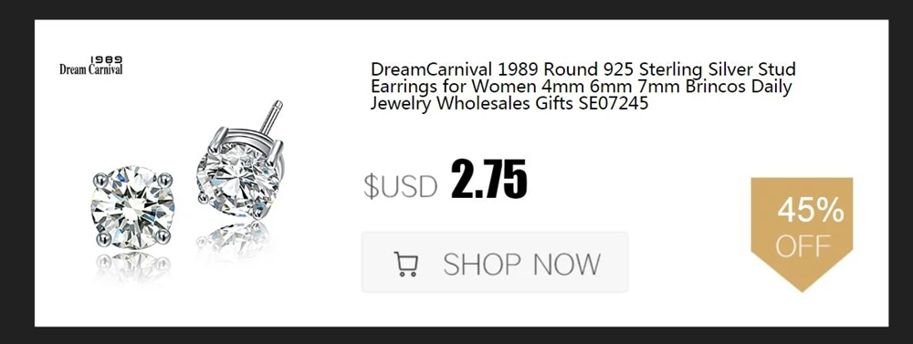 DreamCarnival 1989 Популярные Стиль стерлингового серебра 925 Циркон высокого качества камень белый роскошные ежедневно носить Серебряные серьги