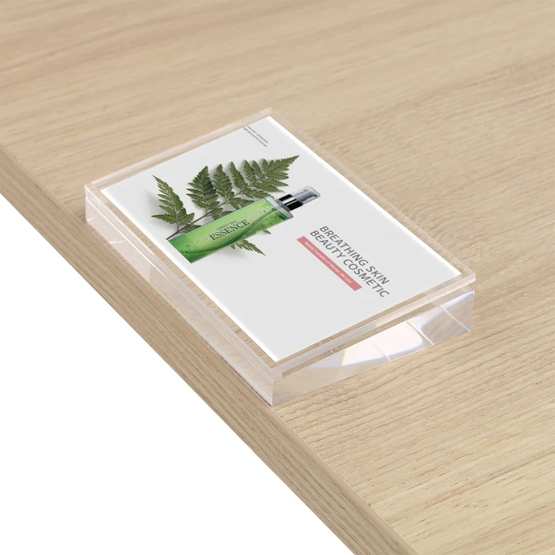 

Shelf Top Price Talker Customized Size Slant Acrylic Photo Frame Block Stand For Merchant Info Paper Tag Display Picture Holder