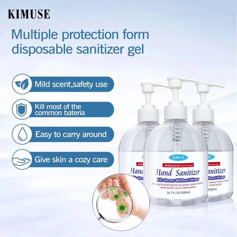 KIMUSE 3PCS 500ml Hand-Gel Hand Sanitizer Gel Anti-Bacteria Disposable Hand Washing Waterless Antibacterial Hand Soap KIMUSE 3PCS 500ml Hand-Gel Hand Sanitizer Gel Anti-Bacteria Disposable Hand Washing Waterless Antibacterial Hand Soap