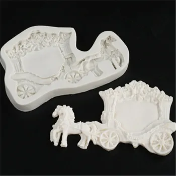 

Cartoon Horse Carriage Silicone Mold 3D Craft Wedding Fondant Cake Decorating Tools Sugarcraft Kitchen Molds