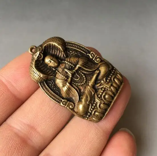 Китайская Чистая латунь Ksitigarbha Bodhisattva амулет кулон