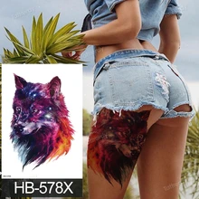  big tattoo anime tiger lion king head thigh leg temporary tattoo for women girls beauty sexy body art sticker tattoos waterproof 