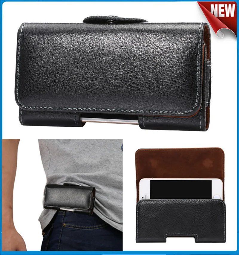 

Universal Second Layer Genuine Leather Waist Bag Waist Packs Fanny Pack Men Mobile Phone Bags Belt Clip Bag Luxury 5 size Black