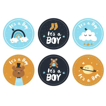 

Baby Shower Stickers It is a Boy Girl Adhesive Stickers Seal Label Candy Box Decoration DIY Gifts Bag Stickers for Gender Reveal