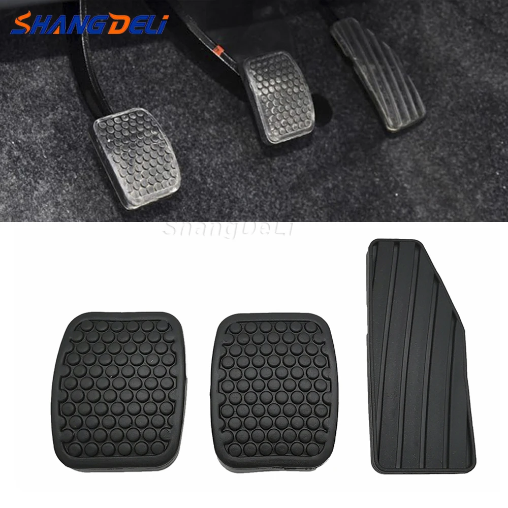 X AUTOHAUX Clutch Brake Pedal Cover Gas Pedal Pad Fit for Suzuki - 3 Pcs  Black