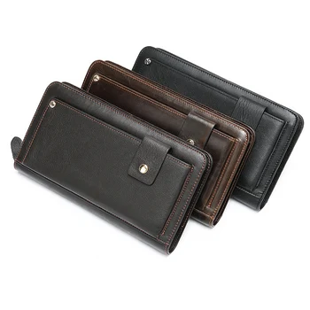 

Men's genuine leather wallet clutch bag casual fashion multi-card retro wallet