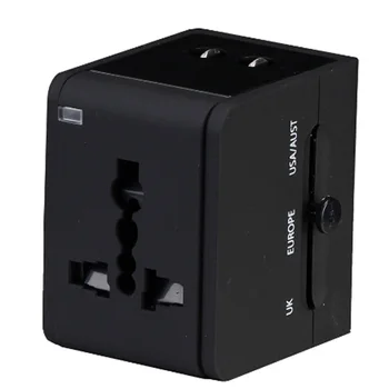 

White black Universal International Plug Adapter USB Port World Travel AC Power Charger Adaptor with AU US UK EU converter Plug