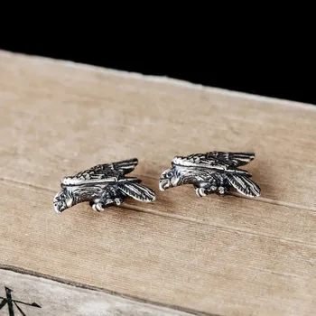 

925 Sterling Silver Eagle Stud Earrings Women Earrings Vintage Party Wedding Jewelry for Girls Women Jewelry Punk Earrings