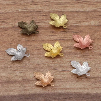 

1000pcs Brass Metal Maple Leaf European Charms Accessories DIY Bridal Women Wedding Hair Jewelry Set Making Wholesale