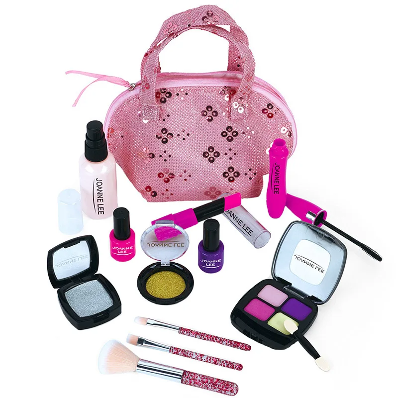Make Up Toy Simulation Cosmetics Girl Pretend Play Pink Makeup Set Princess Beauty Interest Toy Lipstick Eyeshadow makeup toy