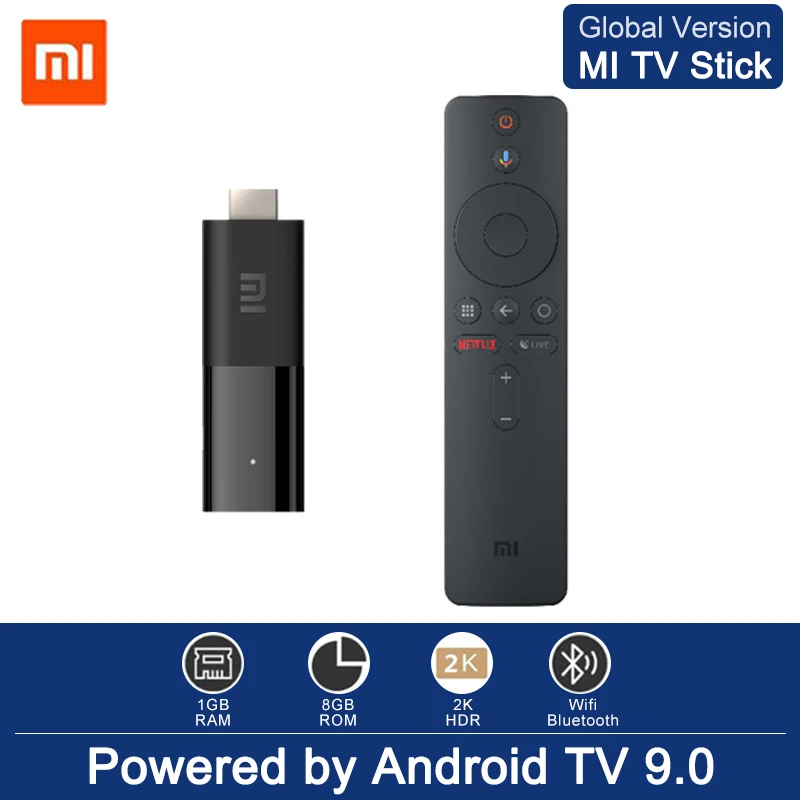 Глобальная версия Xiaomi Mi TV Stick Android 9 0 Quad-core 1080P Dolby DTS декодирования HD 1 ГБ ОЗУ 8 Гб ПЗУ