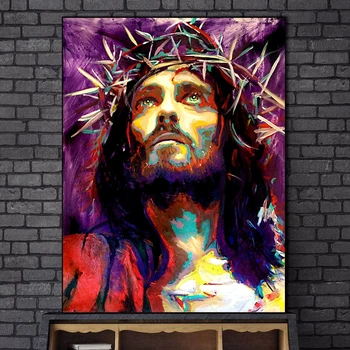 

Abstract Jesus Portrait Canvas Paintings Posters and Prints WAll Art Pictures Cuadros for Home Wall Decoration No Frame