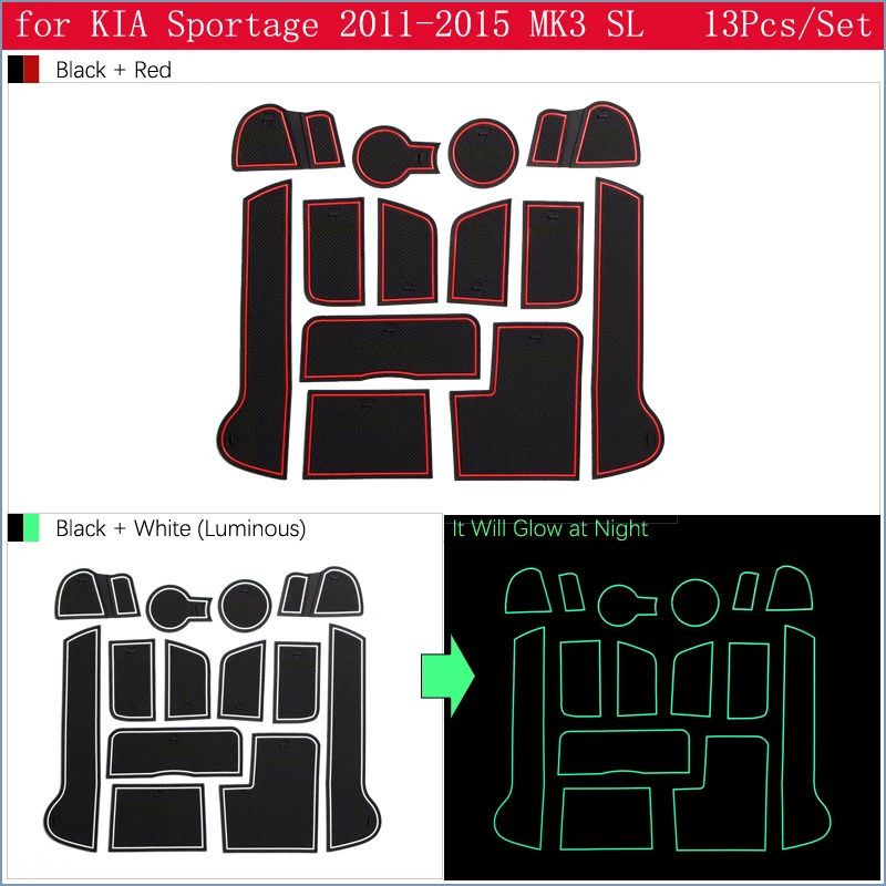 Противоскользящими резиновыми затворный слот подставка под кружку, для KIA Sportage 2011 2012 2013 MK3 SL R Салонные подложки аксессуары наклейки для автомобиля