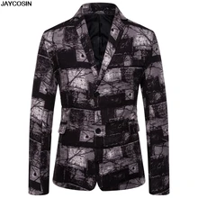 KLV, мужской повседневный винтажный этнический стиль, длинный рукав, цветочный принт, пиджак, пиджак, костюм, мужской деловой пиджак, мужской 9916