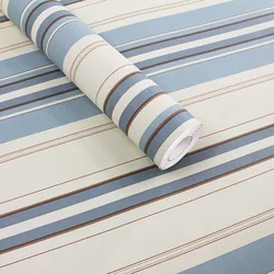 DIY Stripe Waterproof Wallpaper Roll Self Mucous Membrane Room Wall Sticker Furniture Desktop Renovation Decorative Paper Stick