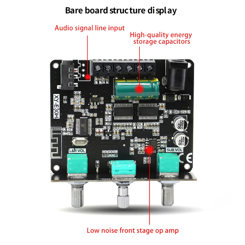 speaker amp 15WX2+30W 2.1channel Bluetooth5.1 Digital Audio Amplifier Module Hifi Stereo High And Low Tone Subwoofer Power Amplifier Board new amplifier