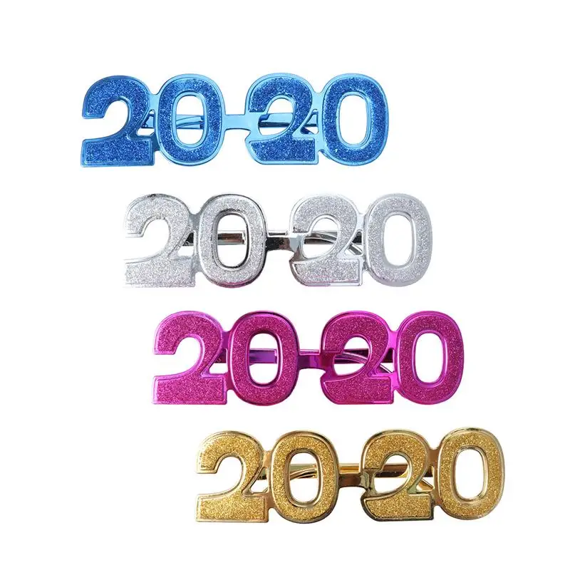 1Pc 2020 Glasses New Year'S Eve Glasses Frames Fun Spectacles Frame Costume Party Accessories Photo Props (Random Color)