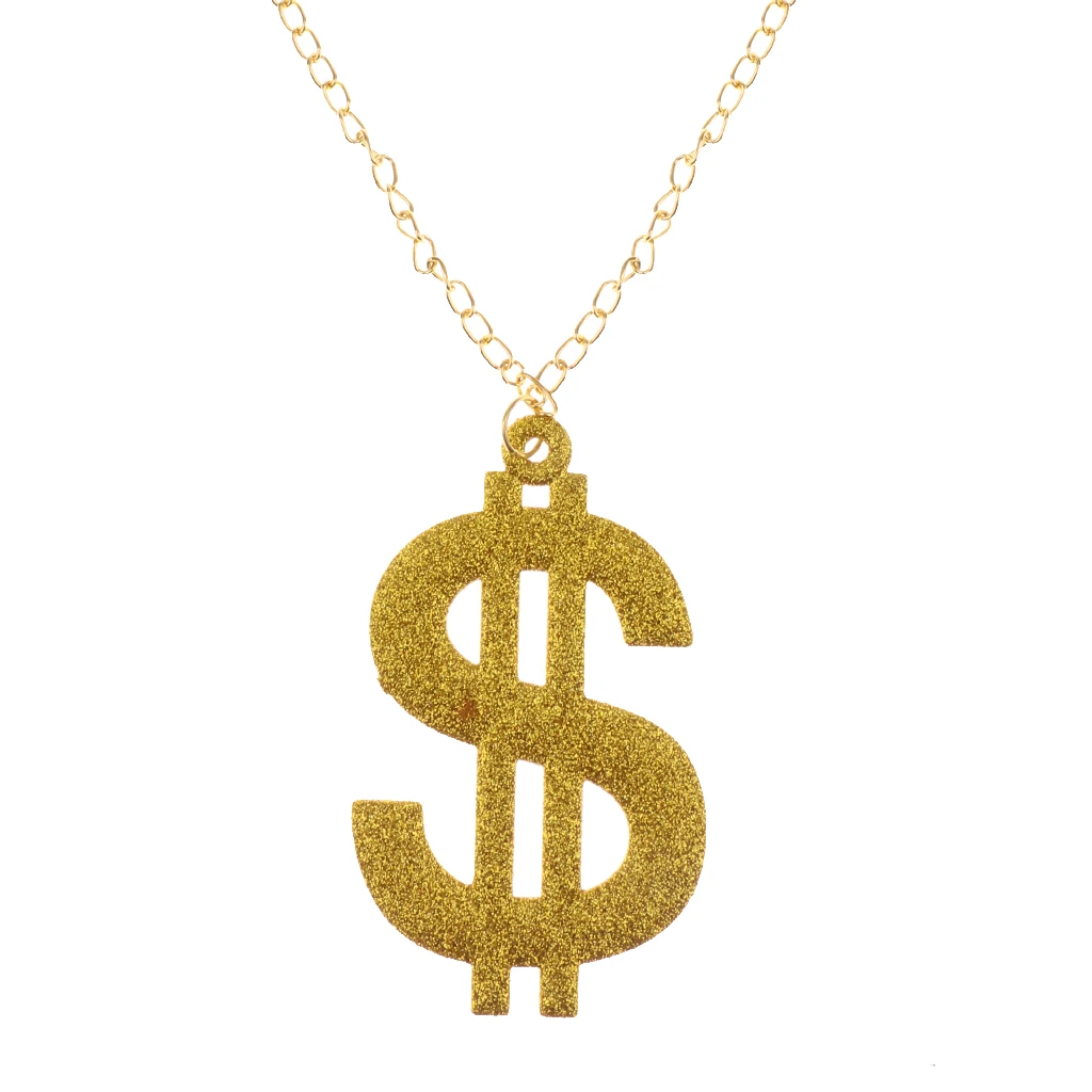 DOLLAR GANGSTER PIMP NECKLACE FANCY DRESS BIG DADDY FANCY DRESS COSTUME