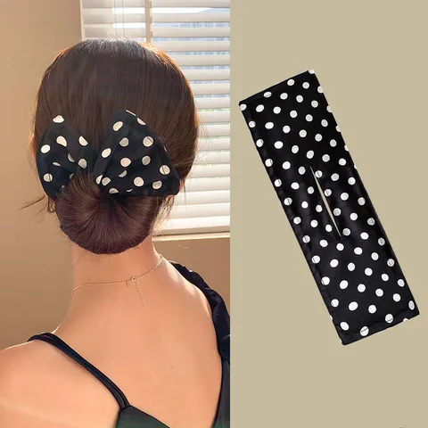 Fabric Hair Band Meatballs Hair Band Sweet Printed Plate Hair Device Stewardess Bud Head Plate Hair Work Tie Hair Lazy