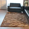 Big size luxury cowhide seamed rug , modern natrual cowskin chequer carpet for living room decoration 2