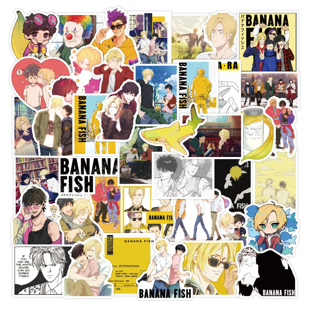 10/30/50PCS Japanese Anime Horror Killing Machine BANANA FISH Graffiti Luggage Laptop Waterproof Sticker Wholesale