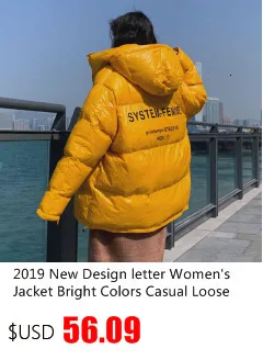 Women Winter Coat new winter hooded jacket black long Down cotton Jacket Loose warm Glossy women's parka Cotton Coat MY235