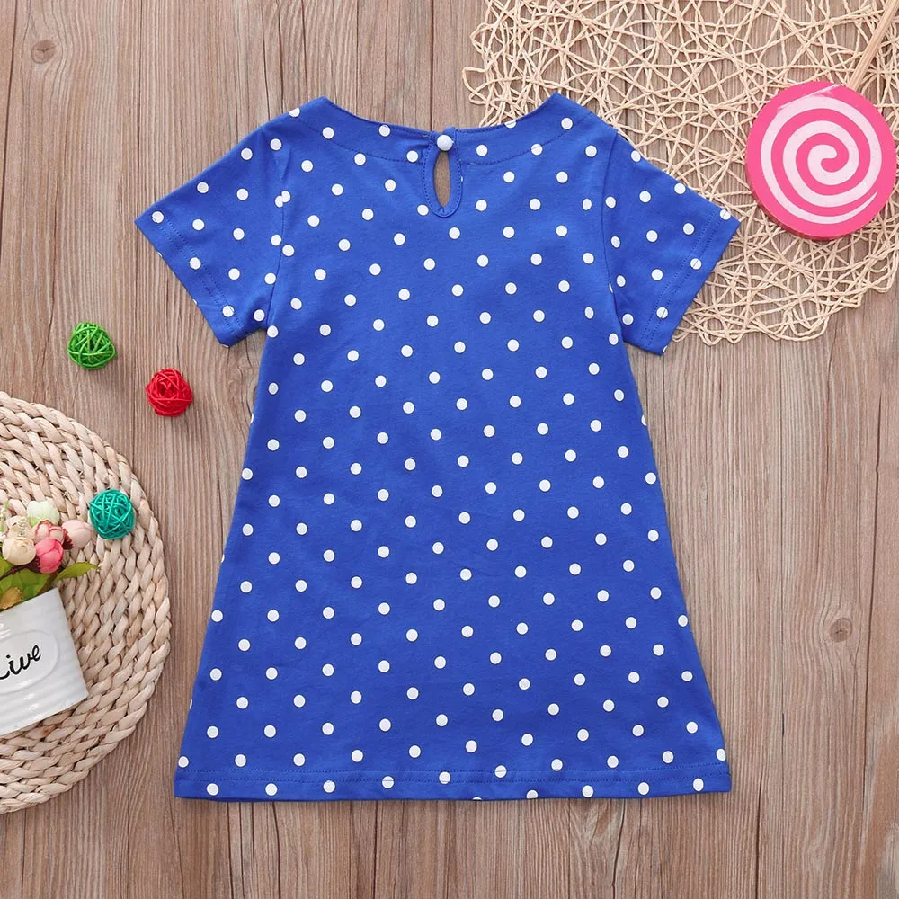 Платье для девочек; Vestidos; платье в горошек с короткими рукавами и рисунком животных; vestido infantil; Детские платья для девочек; костюм принцессы для малышей; Robe Fille