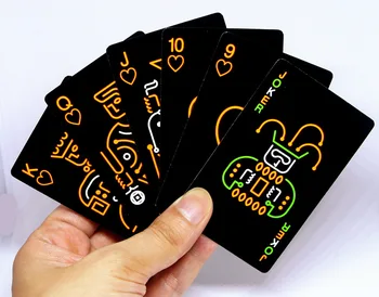 

Dark Night Light Fluorescent Playing Cards Professional Chess Poker Cards Darts Intellectual Game for Children Adult