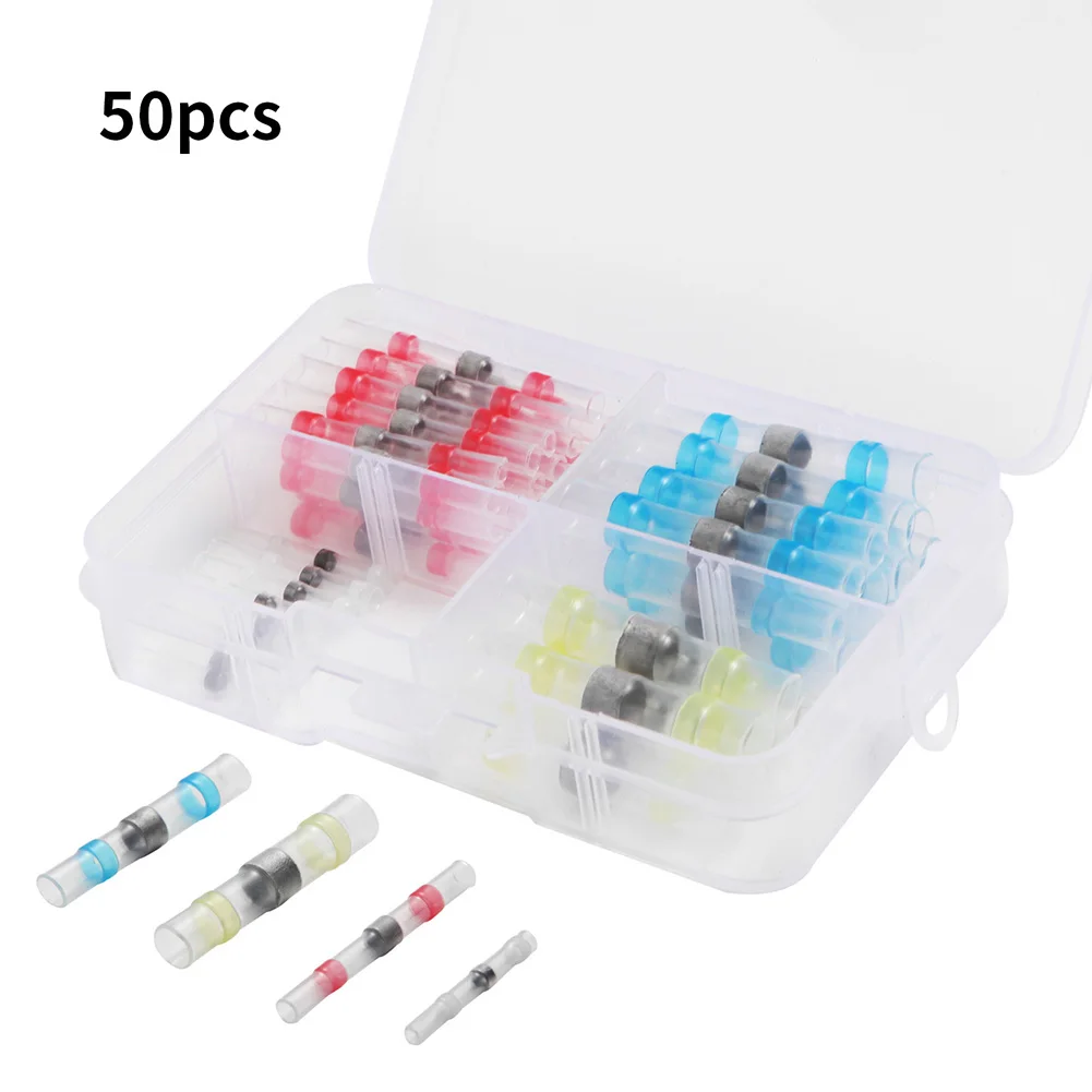 

50pcs/set Cable Marine Quick Splice Solder Seal Wire Connector Electrical Waterproof Home Assortment With Box Heat Shrink