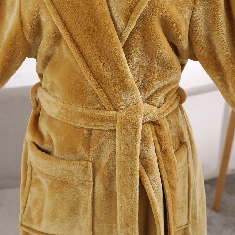 Мужской зимний длинный теплый коралл, овечья шерсть, халат для ванной 40-120 кг с капюшоном, кимоно, фланелевый уютный банный халат, халат для женщин, одежда для сна