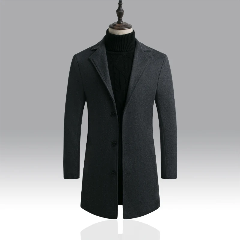 2019 New Autumn Winter Wool Long Coat Men Warm Black Business Overcoat Mens Stylish Woolen Jacket Parka Men Coat Winter S-5XL 2019 New Autumn Winter Wool Long Coat Men Warm Black Business Overcoat Mens Stylish Woolen Jacket Parka Men Coat Winter S-5XL