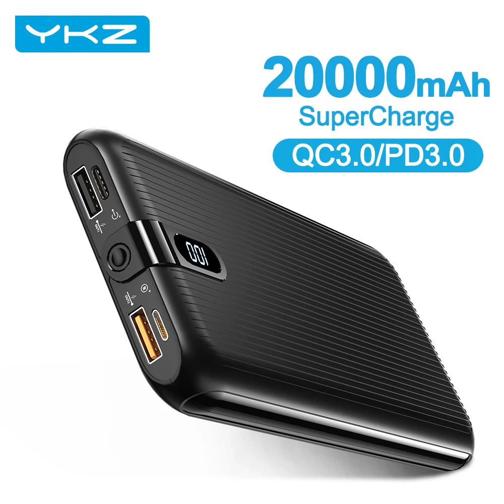 YKZ 20000mAh Power Bank Fast Phone Charger Quick Charge 4.0 QC3.0 FSP SCP Portable External Battery for Huawei P40 PD Powerbank