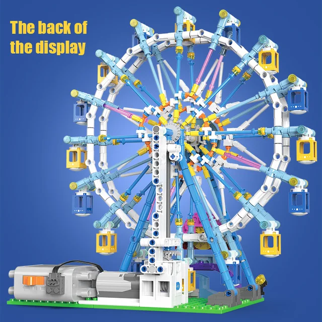 ZKZC City Friends MOC Rotating Ferris Wheel Building Blocks Electric Bricks with Light Toys for Children Christmas Gifts 2
