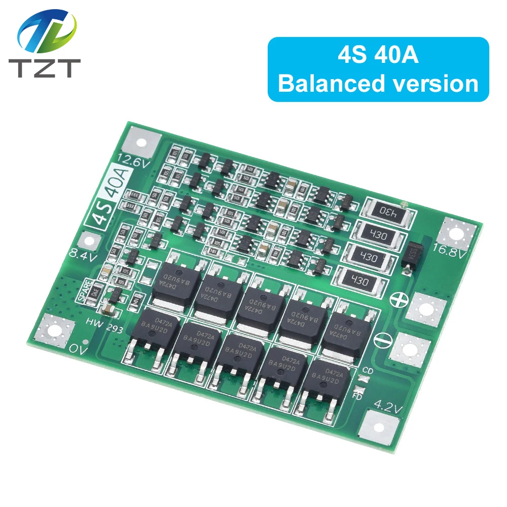 4S 40A литий ионный Батарея 18650 Зарядное устройство PCB плата защиты BMS с балансом для