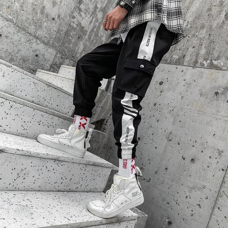 

2020 hip hop men fashion pantalones hombre kpop casual cargo pants skinny sweatpants joggers modis streetwear trousers harajuku