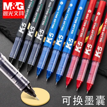 

6/12PCS M&G K5 Direct-fluid-roller Pen 0.5mm Quick-drying Gel Pen ARPM1601 Black Red Blue Large Capacity Signing Pen