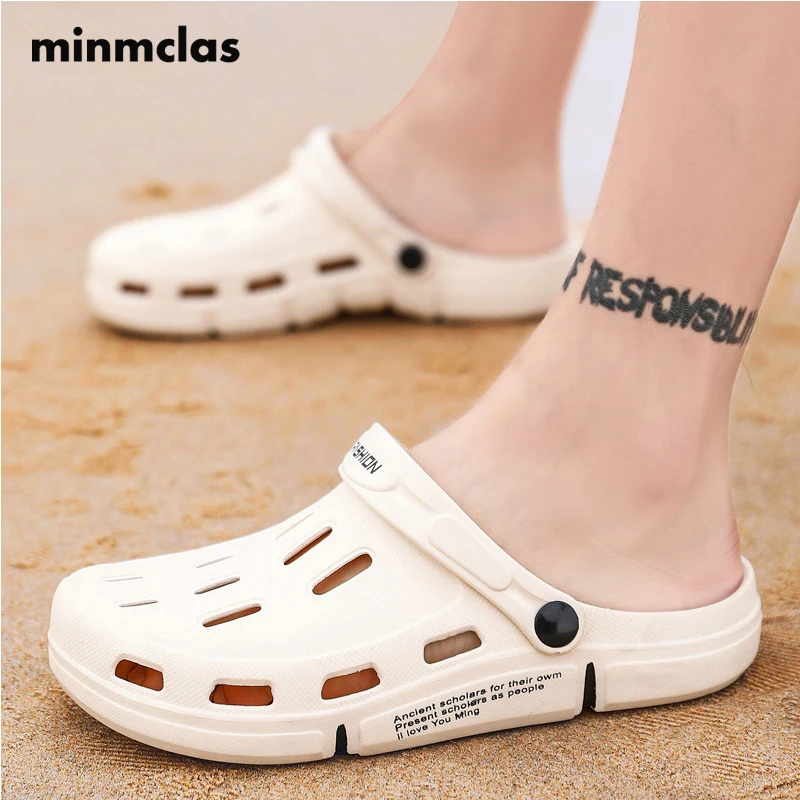 

MInmclas 2020 Men's Sandals Waterproof Fashion Outer Wear Hole Shoes Trend Non-slip Soft Bottom Outdoor Beach Shoes Men