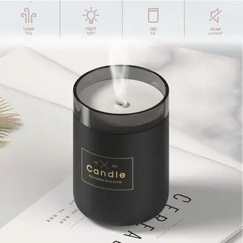

280ML Ultrasonic Air Humidifier LED Candle Night Light Essential Oil Diffuser for Office Car Purifier Aroma