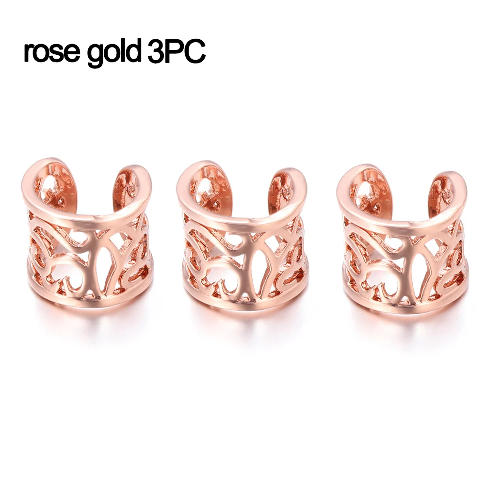 rose gold 3pcs 1/3 предмета, модная клипсы в стиле панк унисекс без Кафф Шпилька-Сережка серьги-клипсы вечерние очаровательные подарочные украшения - Окраска металла: rose gold 3pcs