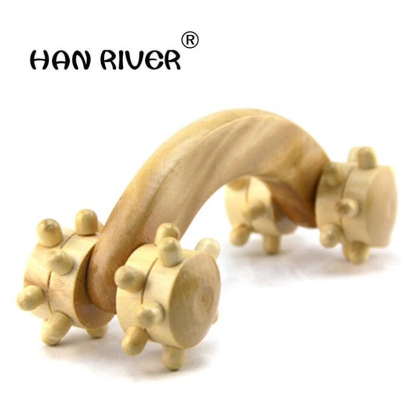 HANRIVER wooden nail curved round wood round back massage equipment portable wooden manual massager