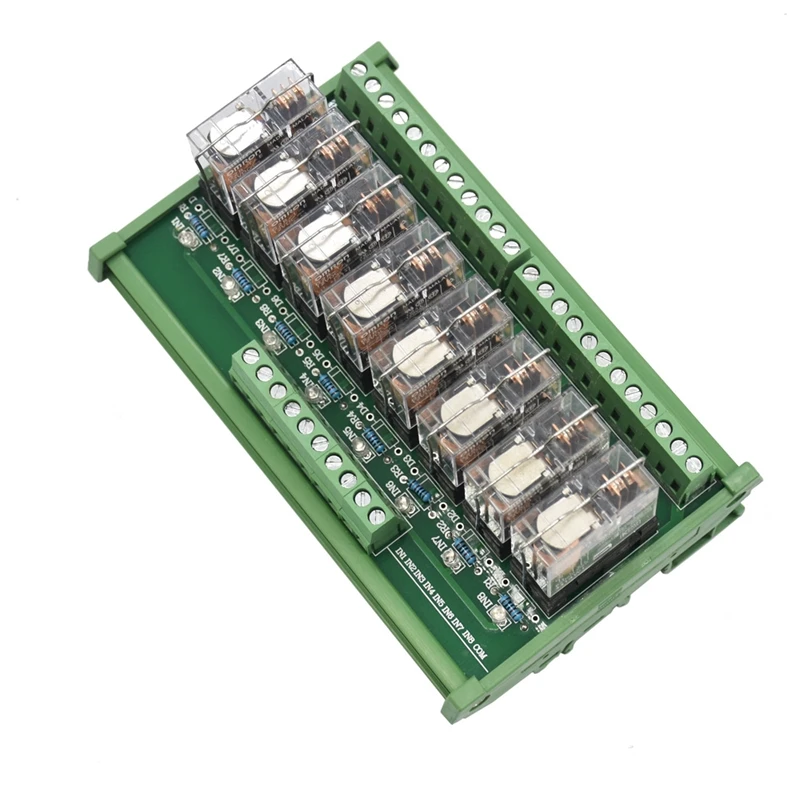 Din Rail Mount Ac/Dc 12/24V Control 8 Spdt 16A Power Relay Module,Omron G2R-1-E.X1