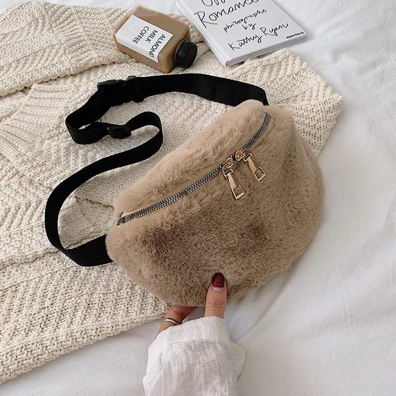 bolsa feminina Женский Искусственный Мягкий мех Cony Hair нагрудная сумка Роскошные сумки женская сумка дизайнерская сумка через плечо - Цвет: brown