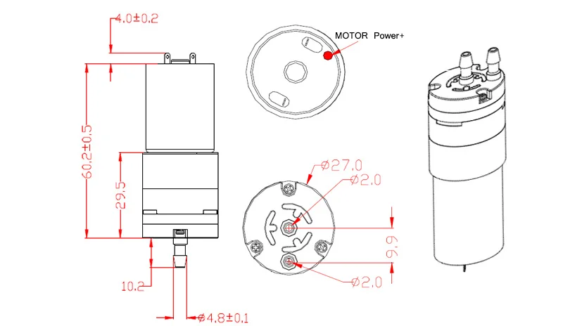 12V водяной микро двигатель постоянного тока насос большой поток низкая Шум для питьевой фонтан 400-700L/мин