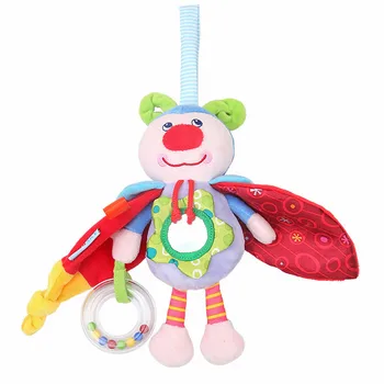 

New Kids Stuffed Plush Cute Doll Toys Baby Soft Plush Insect Hanging Rattle Toys with Funny Mirror Eduactional Toys for Children