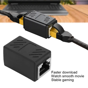 

10Pcs Network Cable Connector Shield RJ45 Double Way Adapter For 8P8C Computer Broadband Cable Extender