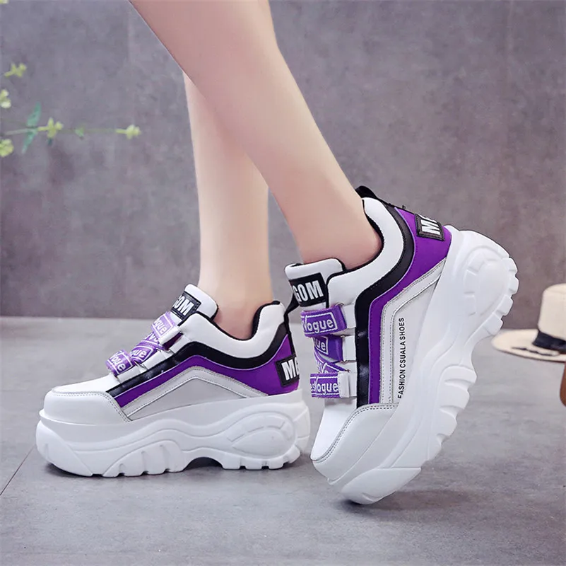 

fashion thick bottom chunky sneakers women comfortable high platform shoes woman casual autumn winter wedges femme footwear