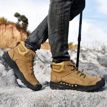 

2019 Big Size 40-48 Boots Men Casual Autumn Winter Shoes Mens Ankle Boots Zip Wear Comfort Work Footwea hjm89