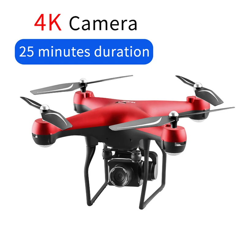 S32T 4K Drone Rotating Electric Camera HD Anti-shake Gimbal Wide Angle WiFi FPV Altitude Hold RC Quadcopter Dron 25 Mins Flight - Цвет: 4K Camera Red